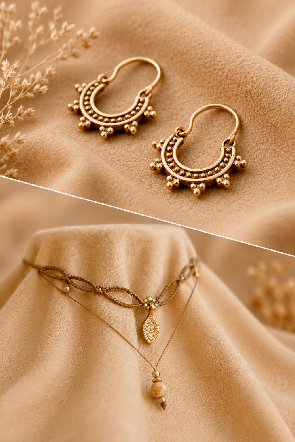 • Set Collana Naturaleza Occhio interiore + Orecchini Maya •